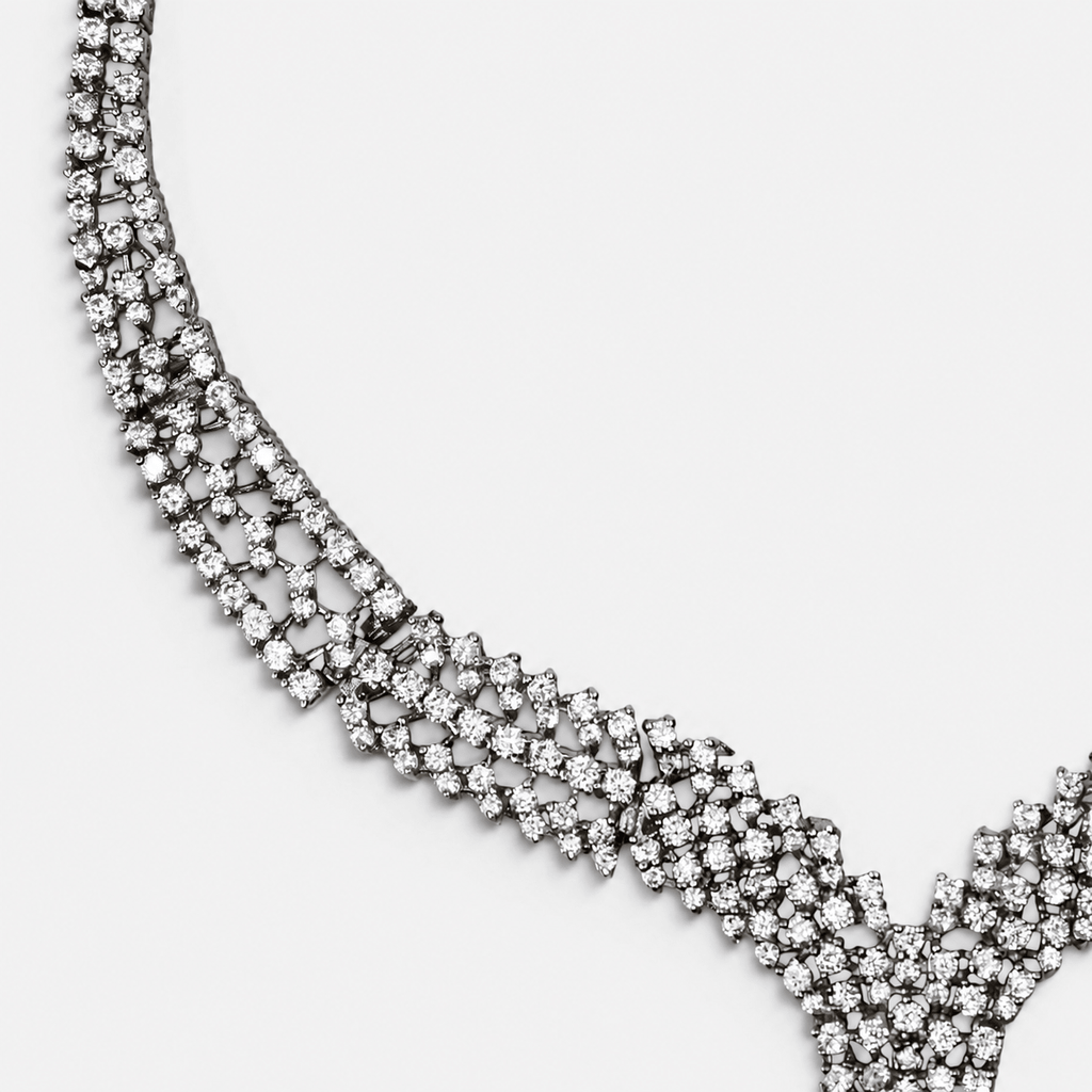 Sapphire Leaf Bridal Necklace & Earring Set - Monis Anas Jewellers