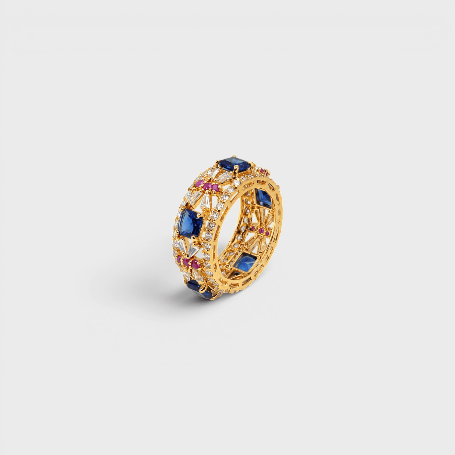 Sapphire Mosaic Band - Monis Anas Jewellers