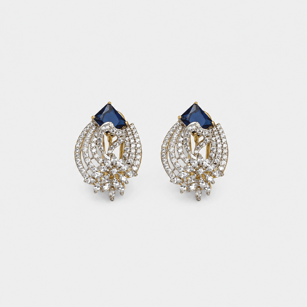 Sapphire Swan Studs - Monis Anas Jewellers