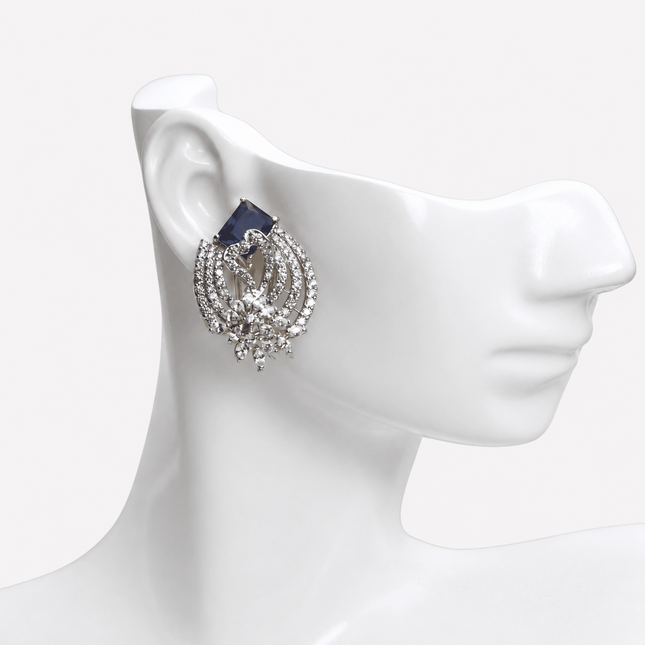 Sapphire Swan Studs - Monis Anas Jewellers