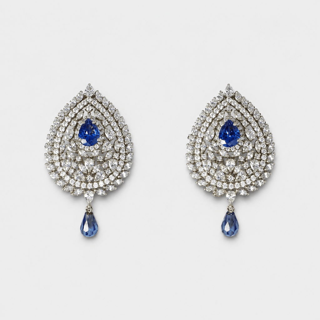 Sapphire Teardrop Set - Monis Anas Jewellers