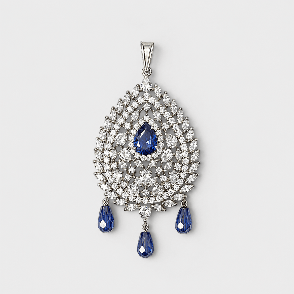 Sapphire Teardrop Set - Monis Anas Jewellers