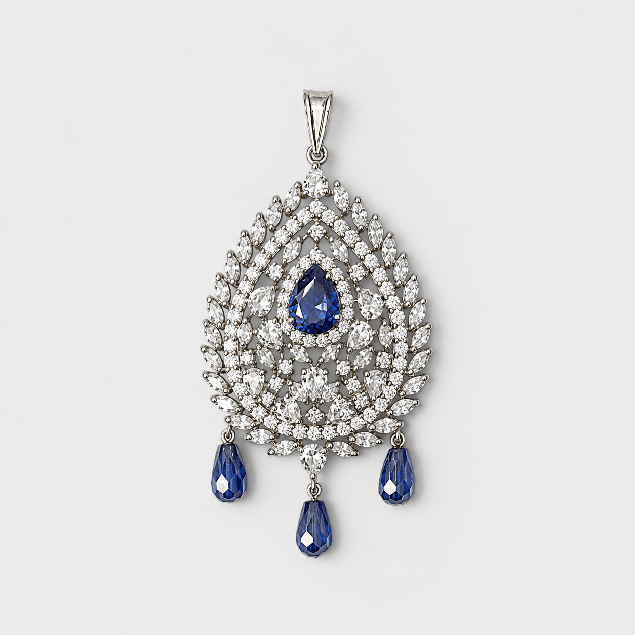 Sapphire Teardrop Set - Monis Anas Jewellers