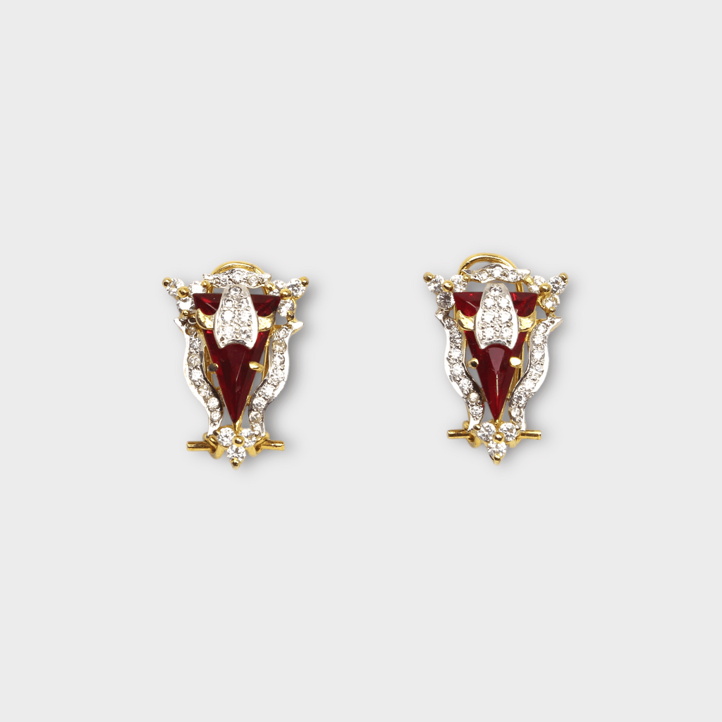Scarlet Phoenix Studs - Monis Anas Jewellers