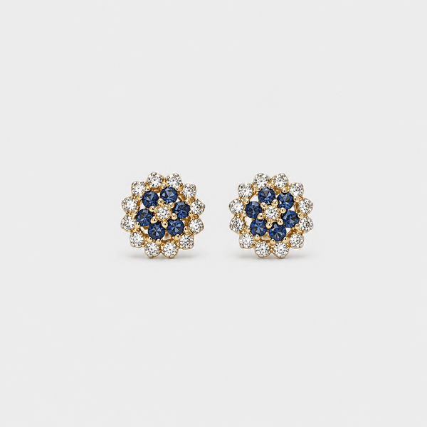 Sunlit Petal Studs (Sapphire)
