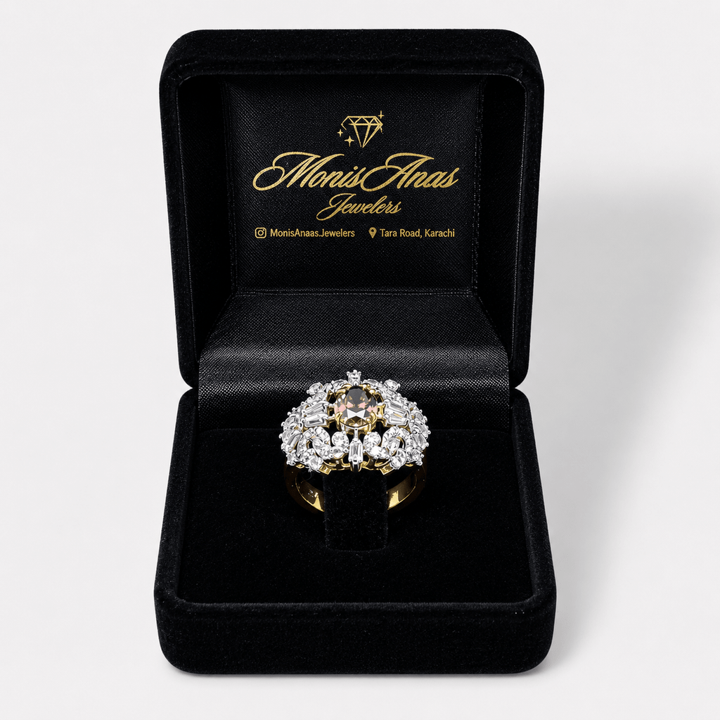 Sunrise Halo Ring - Monis Anas Jewellers