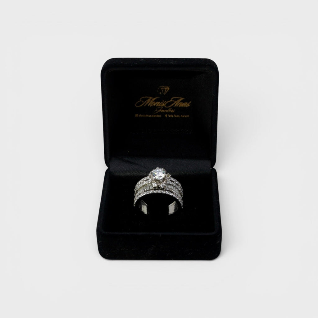White Ice Multi-Row Ring - Monis Anas Jewellers