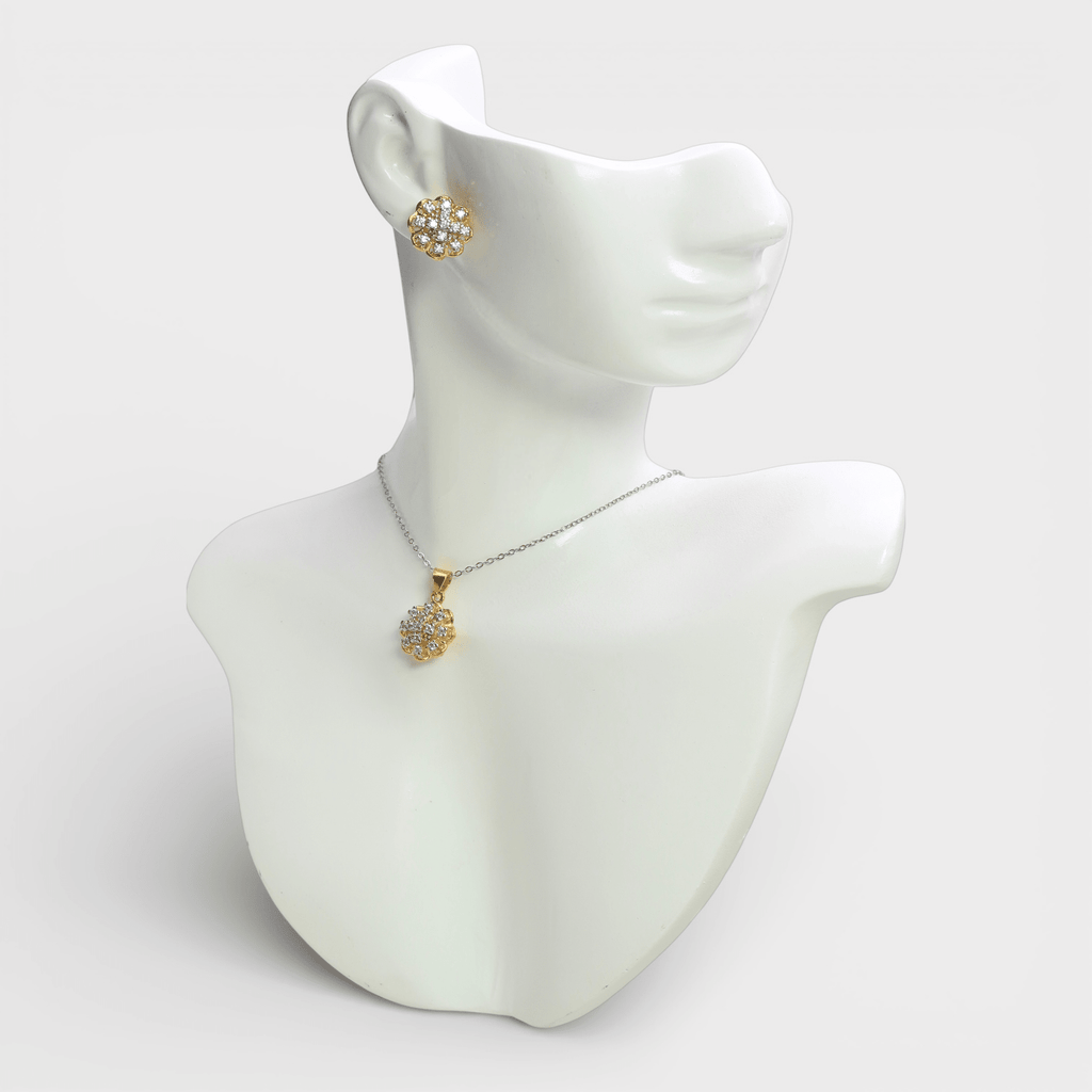 White Zircon Bloom Set - Monis Anas Jewellers